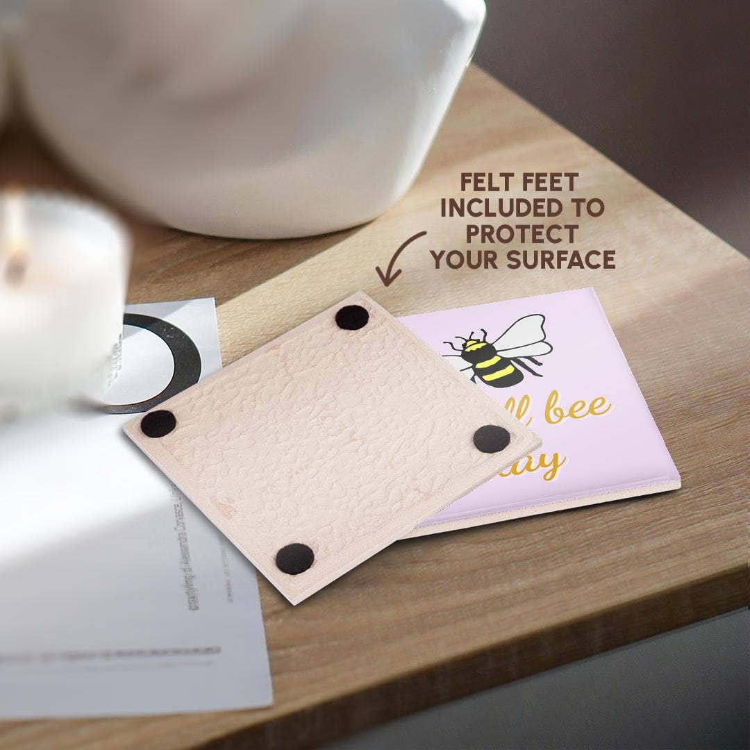 3dRose - Wholesale Coasters - 3dRose, Image of Bee with Text of It will Bee Okay, Coaster3