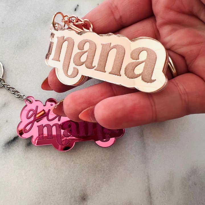 Luxe designs - Wholesale Keychain - Women's - Mama, Nana, Grandma engraved acrylic keychain4