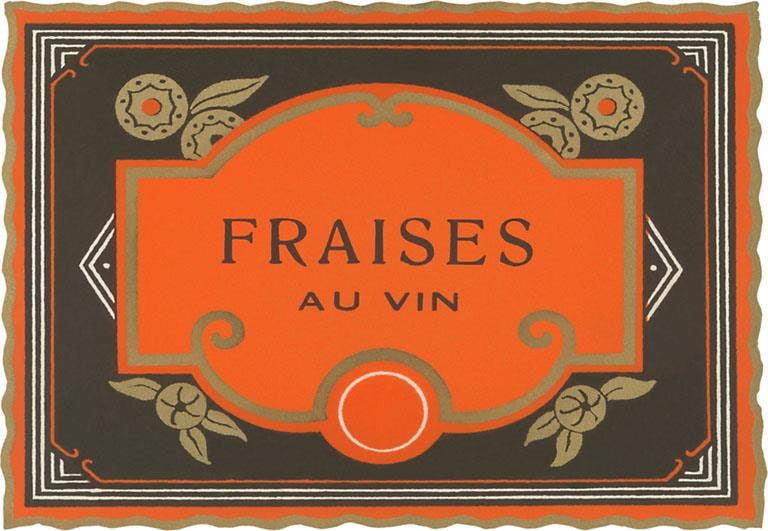 Found Image Press - Wholesale Stationery/Notecard Set - Greeting Card BV-70 Fraises Au Vin Label0