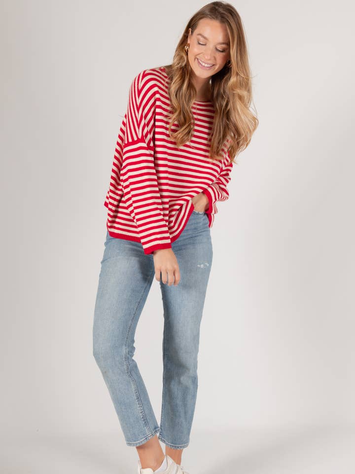 Before You Collection - Wholesale Knit Sweater - Women's - Striped T-Body Sweater15