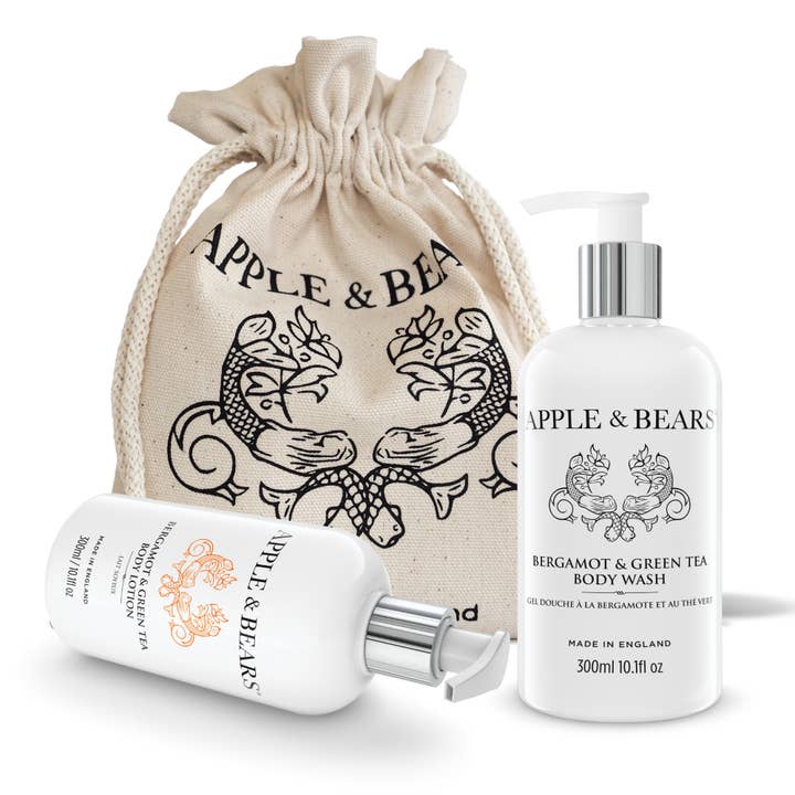 APPLE & BEARS – wholesale Bad- och kroppsvårdsset – Bergamott & Grönt Te Kroppstvätt & Lotion Presentset3