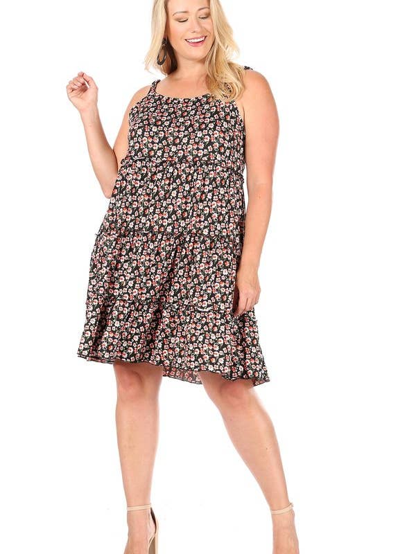 Plus spagetti rem Babydoll klänning för wholesale av VIBE Apparel Co