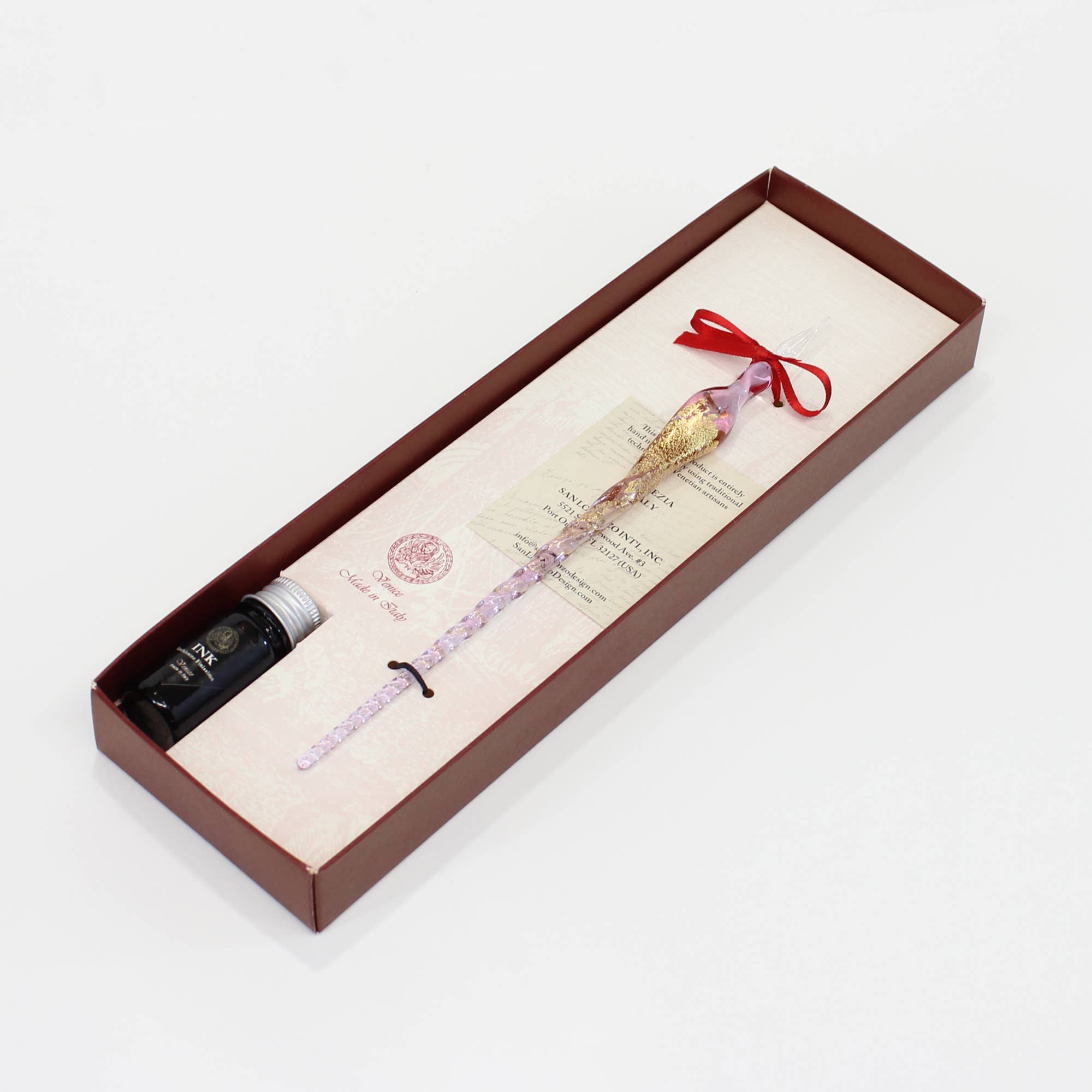 San Lorenzo Design - Wholesale Pen - Murano Glass Pen with Gold Leaf, Classic Writing Instrument4
