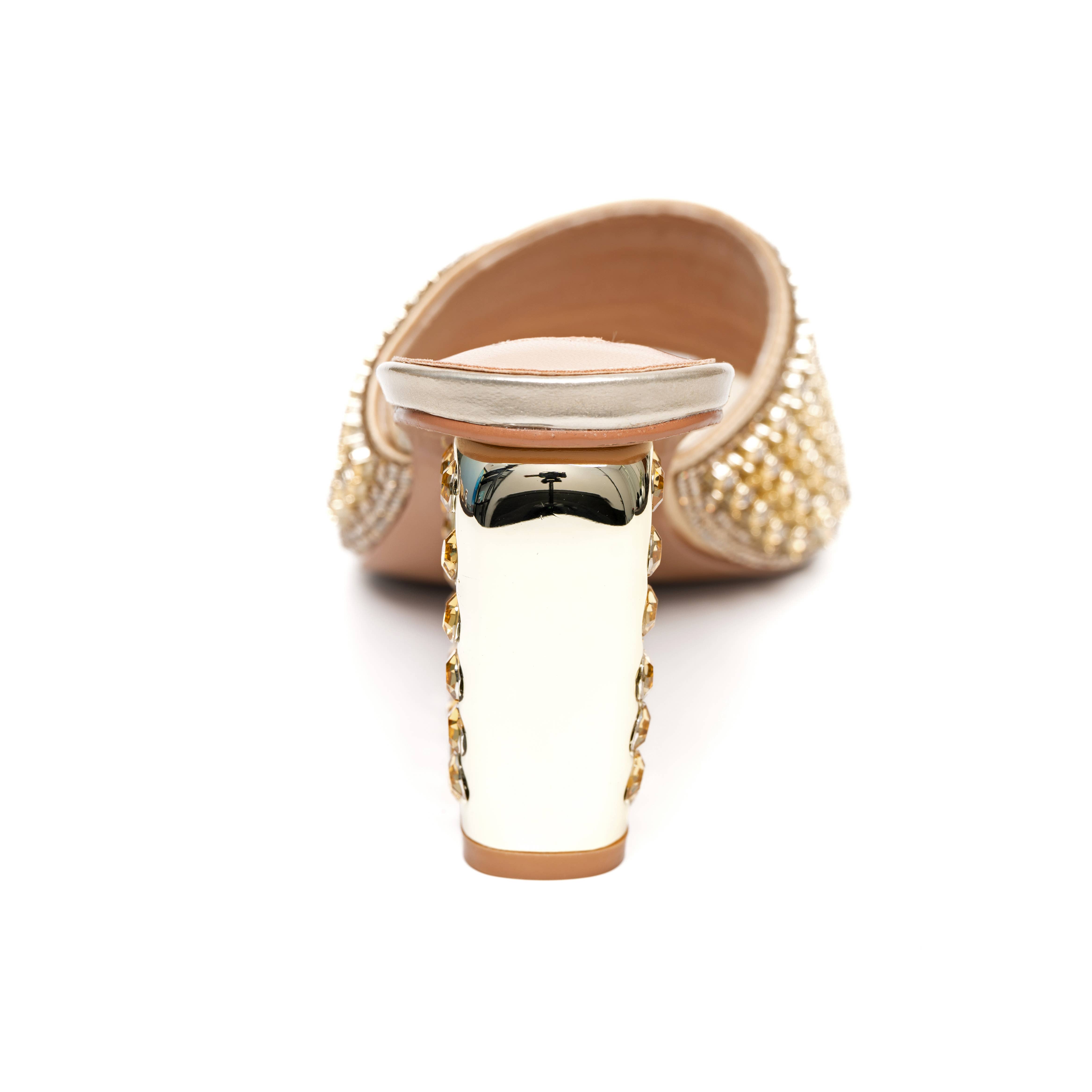 LADY COUTURE - Wholesale High Heels - Women's - Royal Jewels Slide with Metallic Jewels Heel
9