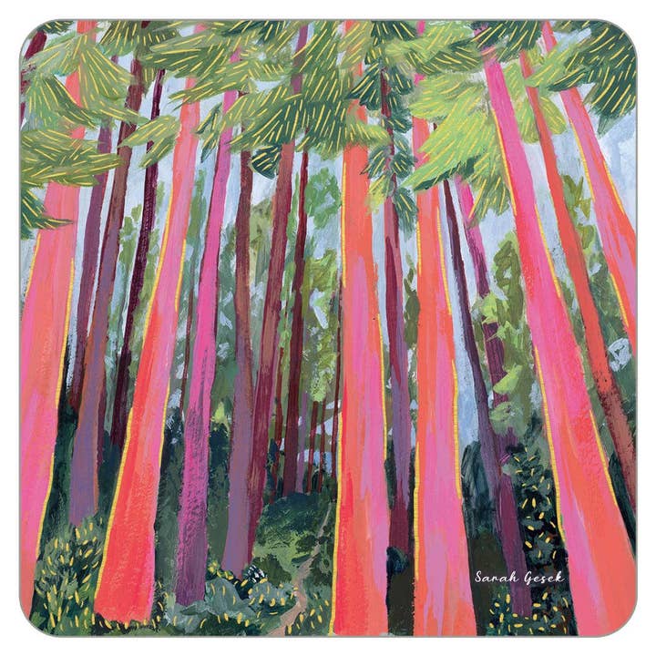 Redwoods Square Coaster with Foil for wholesale by On The Bright Side