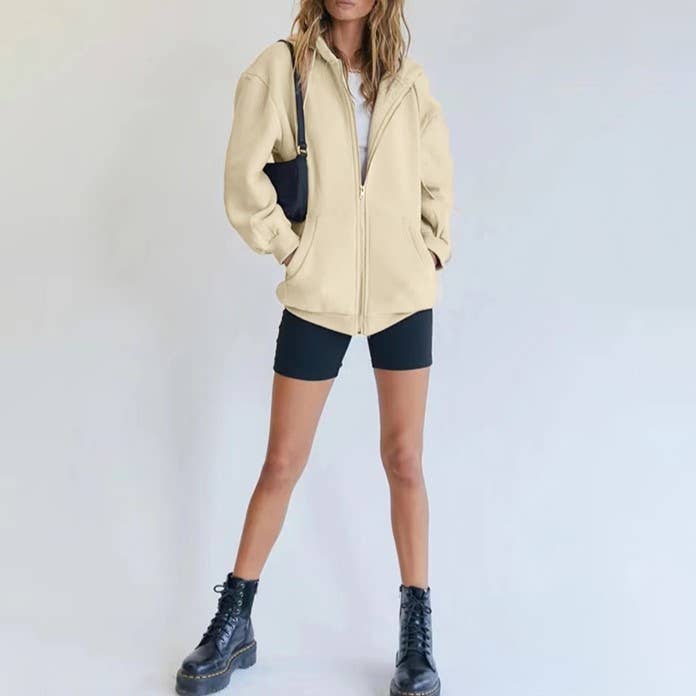HIDDENBRAND - Wholesale Hoodie - Women's - Zip up oversized hoodie25
