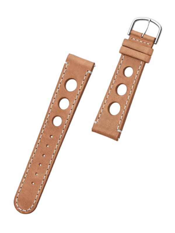 Hitch Silver Brown Leather Watch Strap for wholesale by ORLO Watches Copenhagen