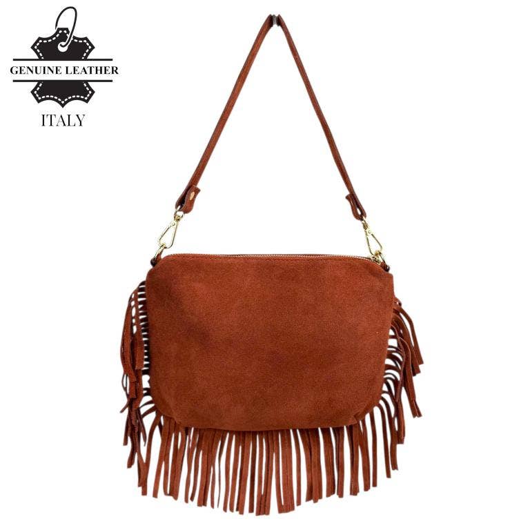Chenson & Gorett – wholesale Shoulder bag – women's – Italian Suede Crossbody Bag with Fringes. Promo 580354