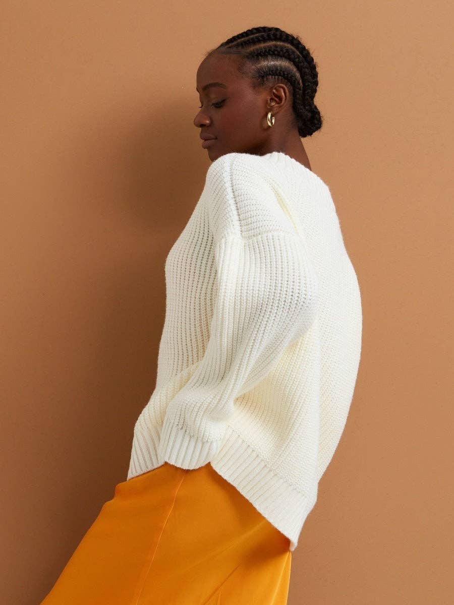 Marayn - Wholesale Knit Sweater - Women's - New European AutumnWinter Vneck Loose Knit Sweater17