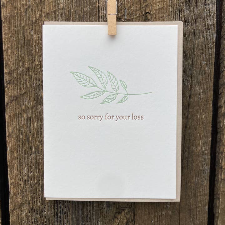 Cartão Letterpress: Lamento Muito a Sua Perda por atacado de May Day Studio