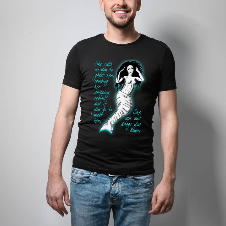 Hannah Kate Makes - Wholesale T-Shirt (Graphic) - Unisex - Mermaid T-shirt - Black - 100% Cotton - Regular/Fitted12