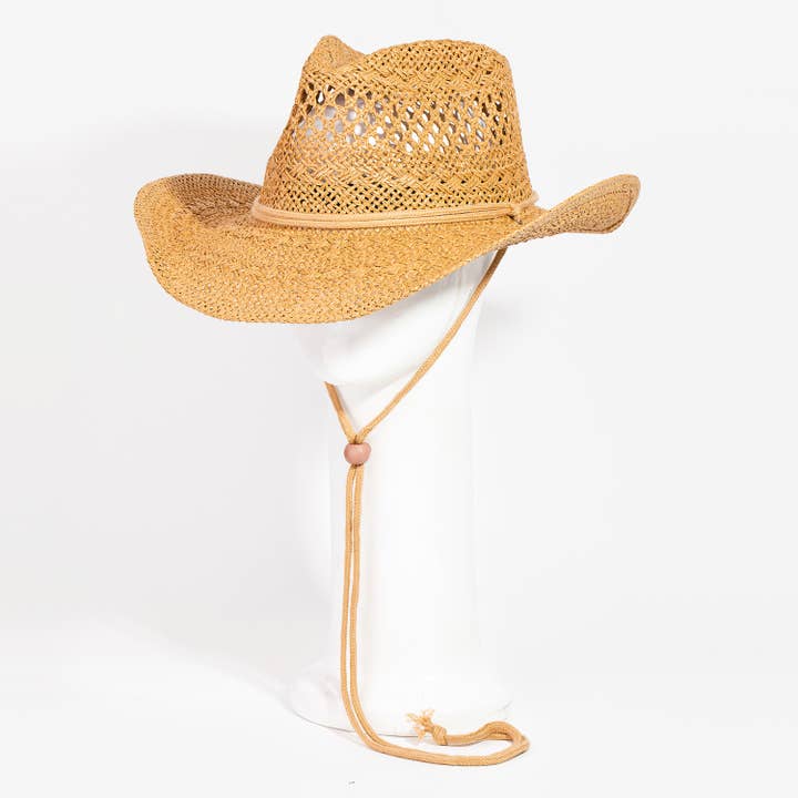 Straw Weave Fashion Western Cowboy Hat for wholesale by Collections by Fame Accessories
