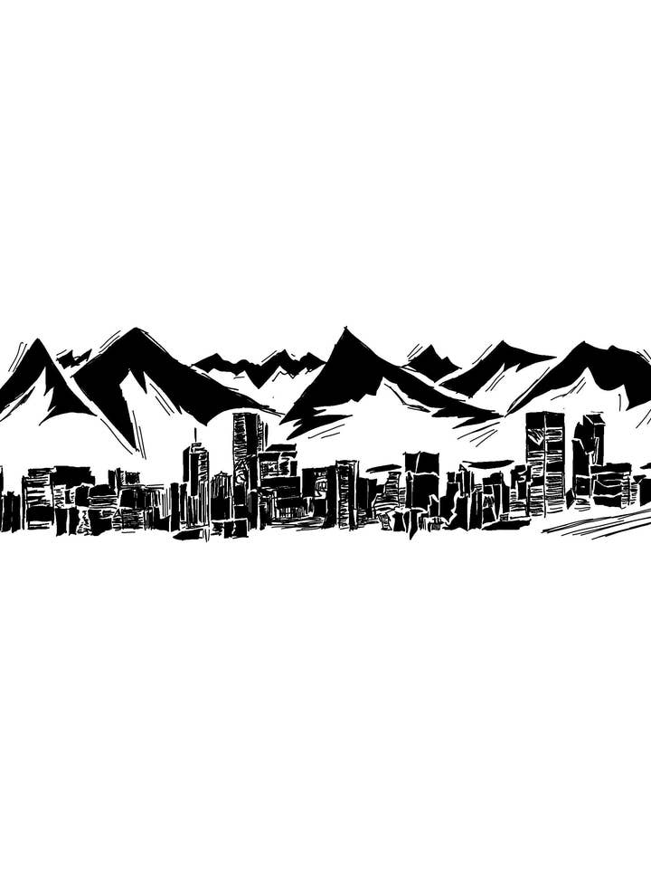 Denver Skyline B&W Print for wholesale by Third Wolf Designs