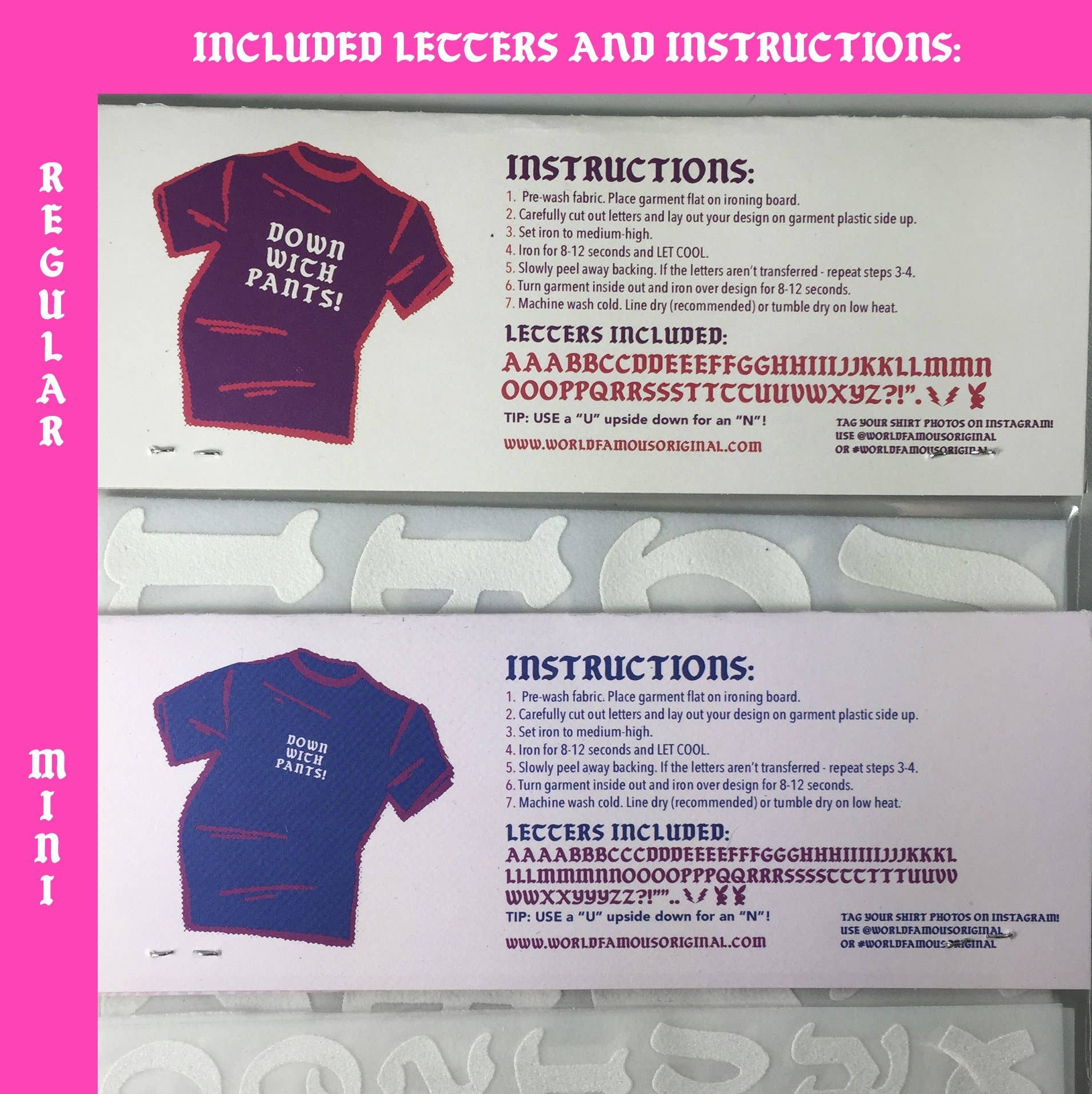 World Famous Original - Wholesale Sublimatie-transfer - Opstrijkbare sets met gevlokte letters4