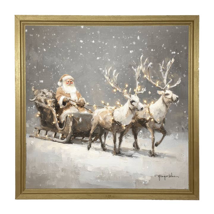 ginger blue - Wholesale Christmas Wall Art - Christmas Lights on Sleigh10