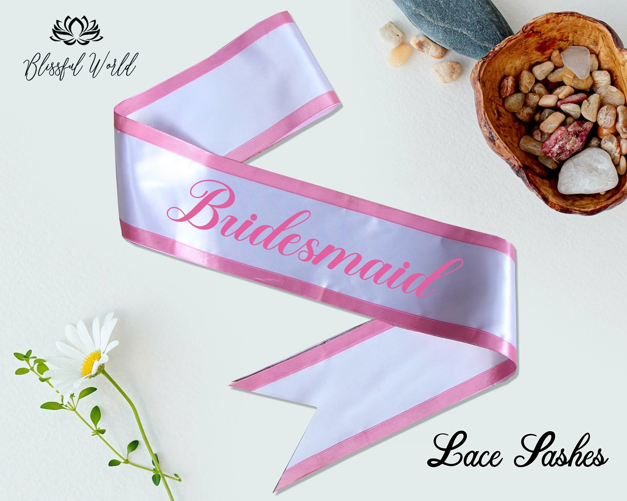 The Blissful - Wholesale Party Favor - Custom Lace Sash Birthday Party Lace Sash Personalized Lace Sash Customize Sash Bridesmaid Sash Custom Bridal Lace Sash Custom Border Sash3