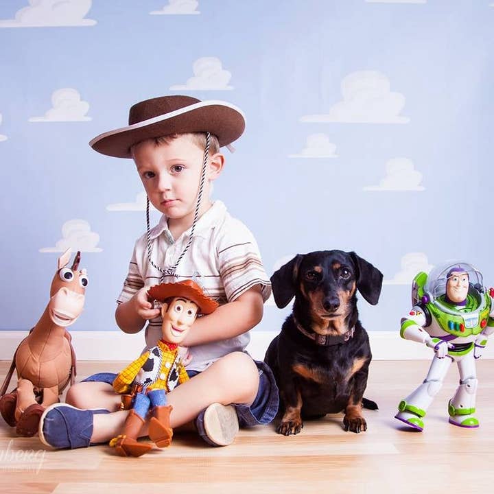 2ft x 2ft vinyl fotografering bakgrund/Toy Story Moln för wholesale av Swanky Prints