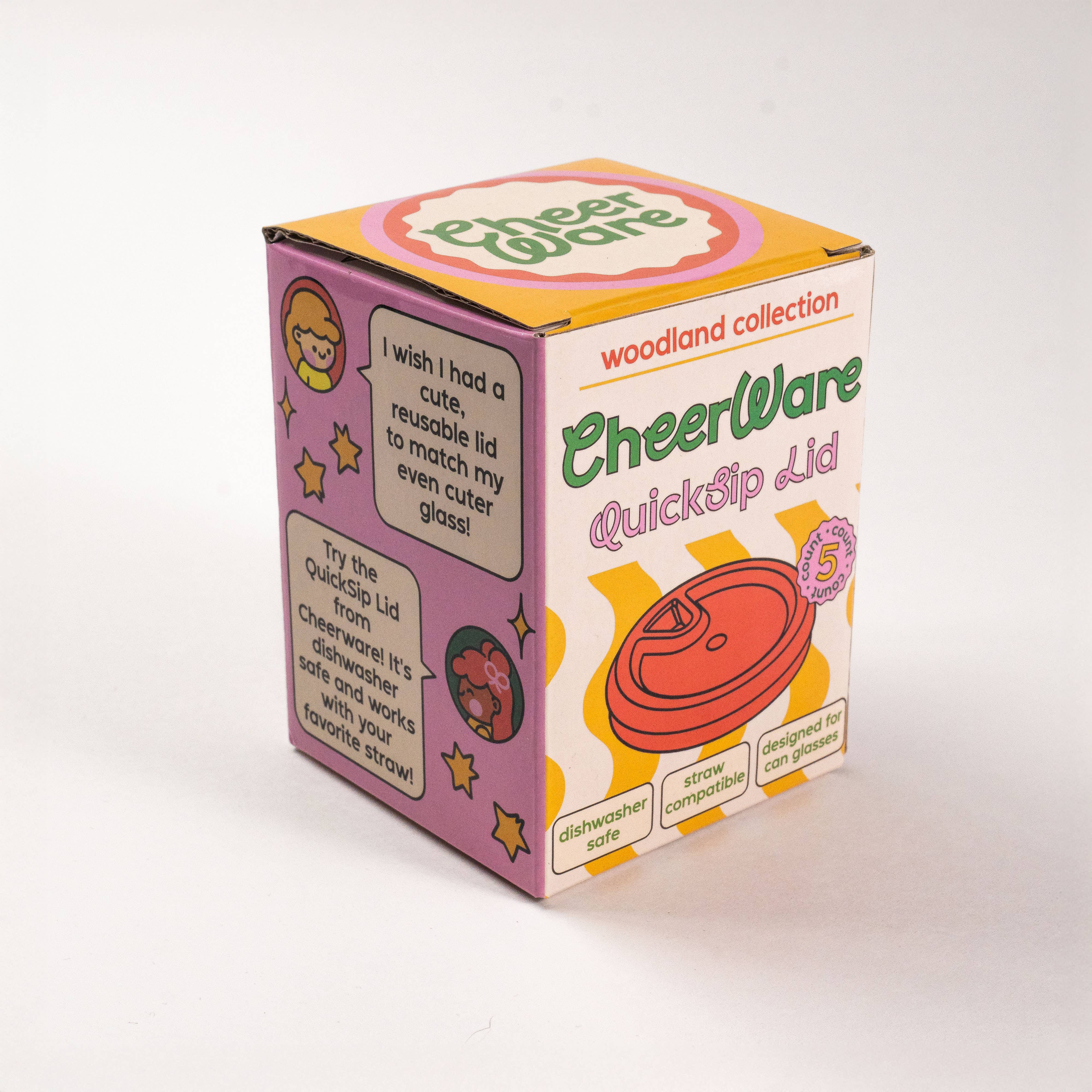 Cheerware - Wholesale Drink lids - QuickSip Lid | Cute Reusable Lid for Can Glasses5