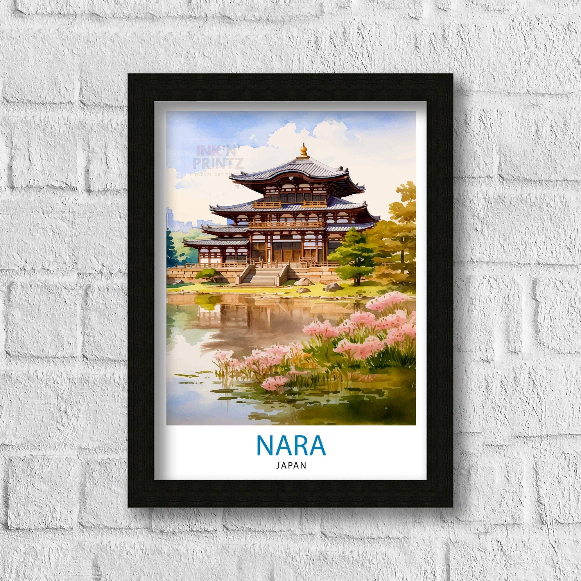 InkNPrintz – wholesale Art print – Nara Japan Travel Poster Nara1