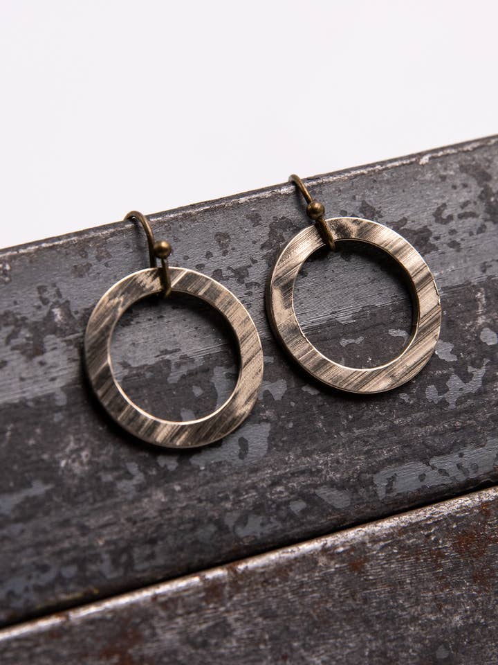 Hoop - återvunna Cymbal örhängen för wholesale av Full Circle Co.