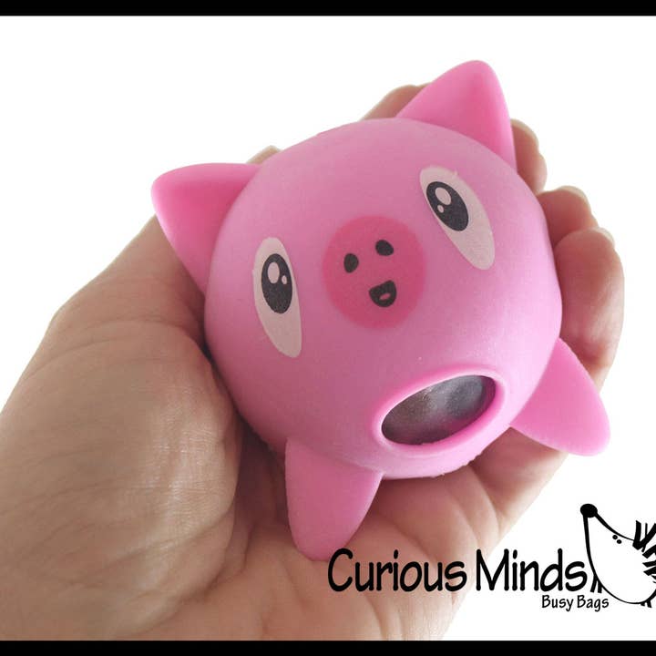 Curious Minds Toys - Wholesale Squishy Toy - Kids & Baby - 1Â Animal Water Bead Filled Squeeze Stress Balls - Pig, Pand