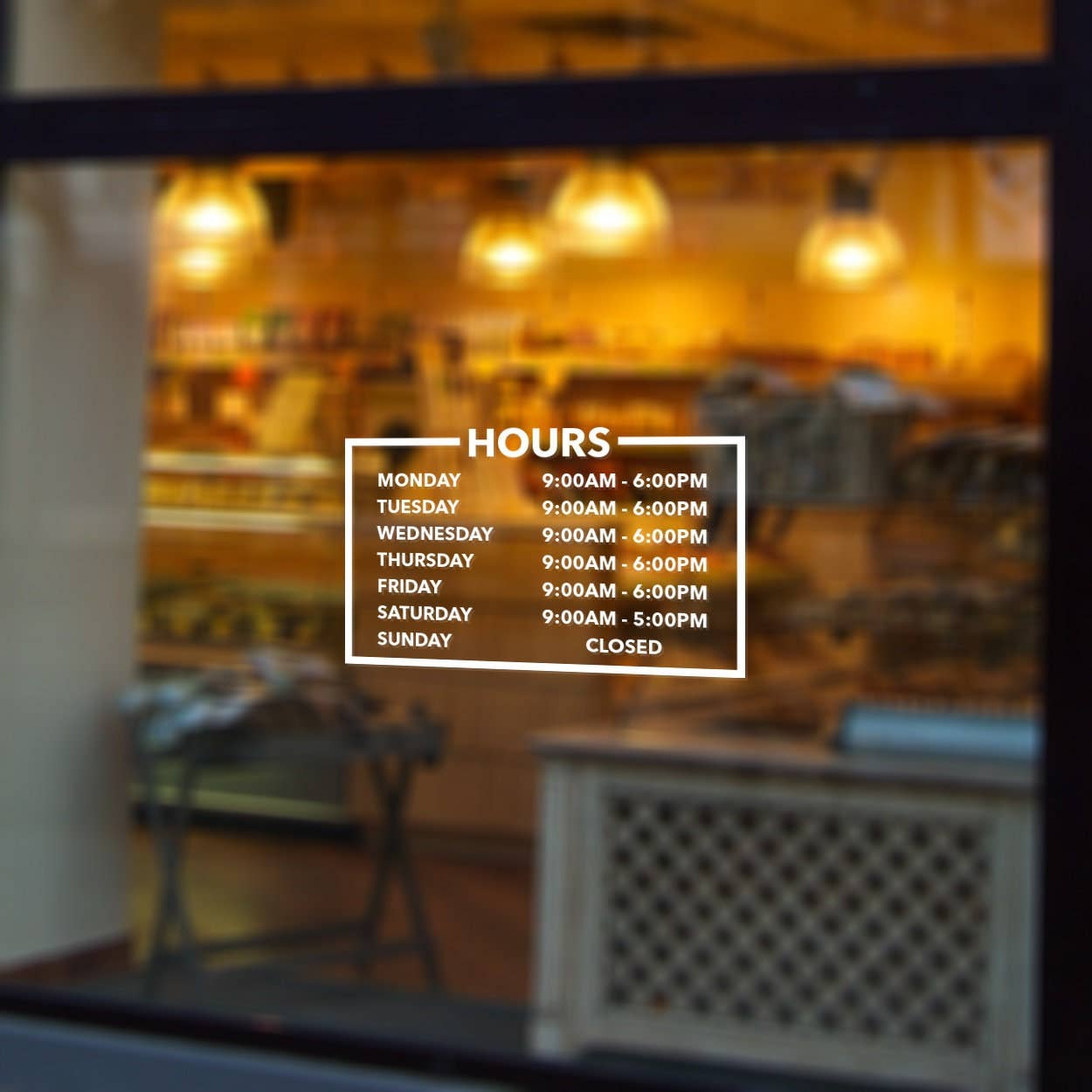 KUARKI - Wholesale Wall Decal/Stickers - Business Hours, Store Sign, Store Display Decal4