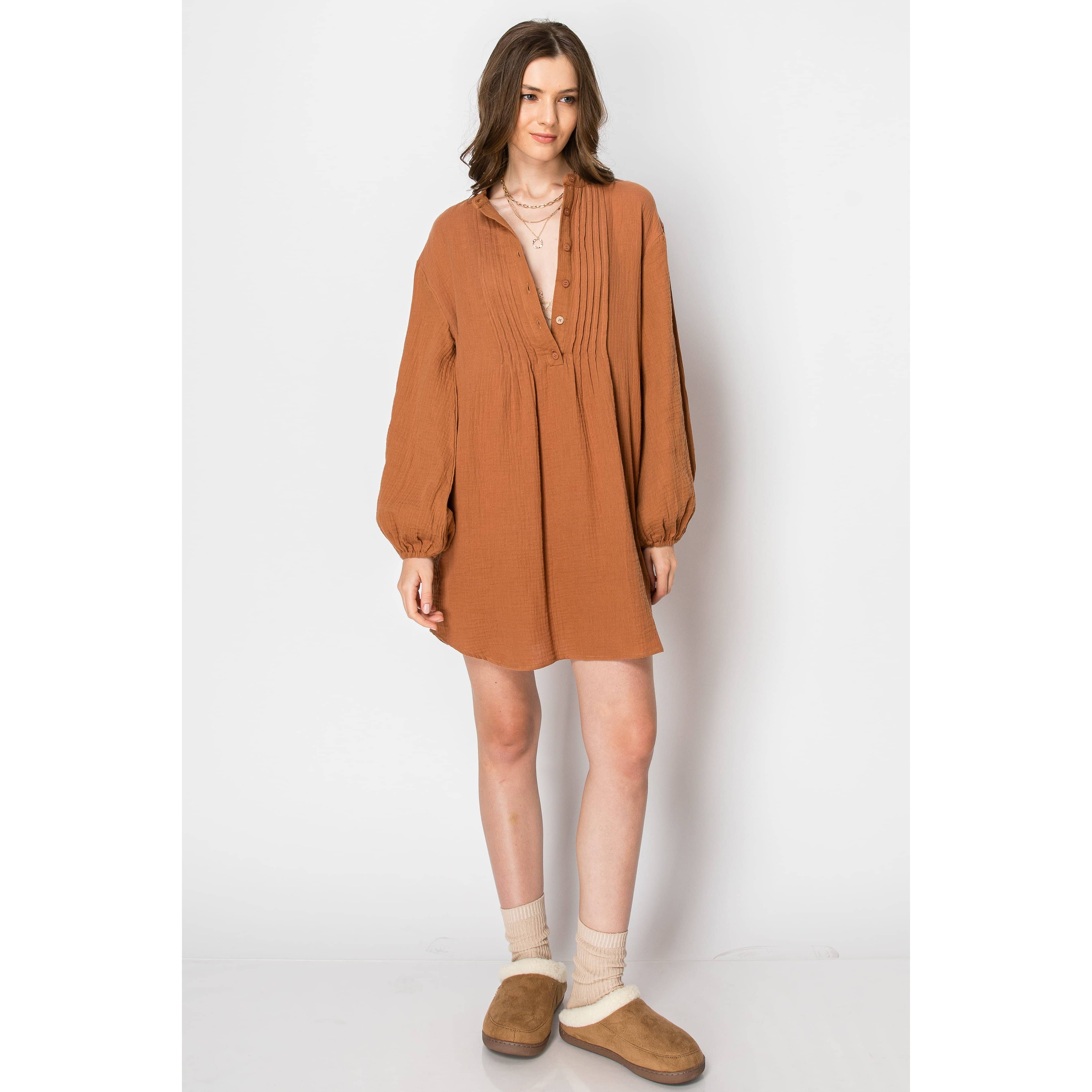 SKYLAR ROSE - Vente Robe – femme - ROBE TUQUE BOUTONNÉE À MANCHES LONGUES avec poches7
