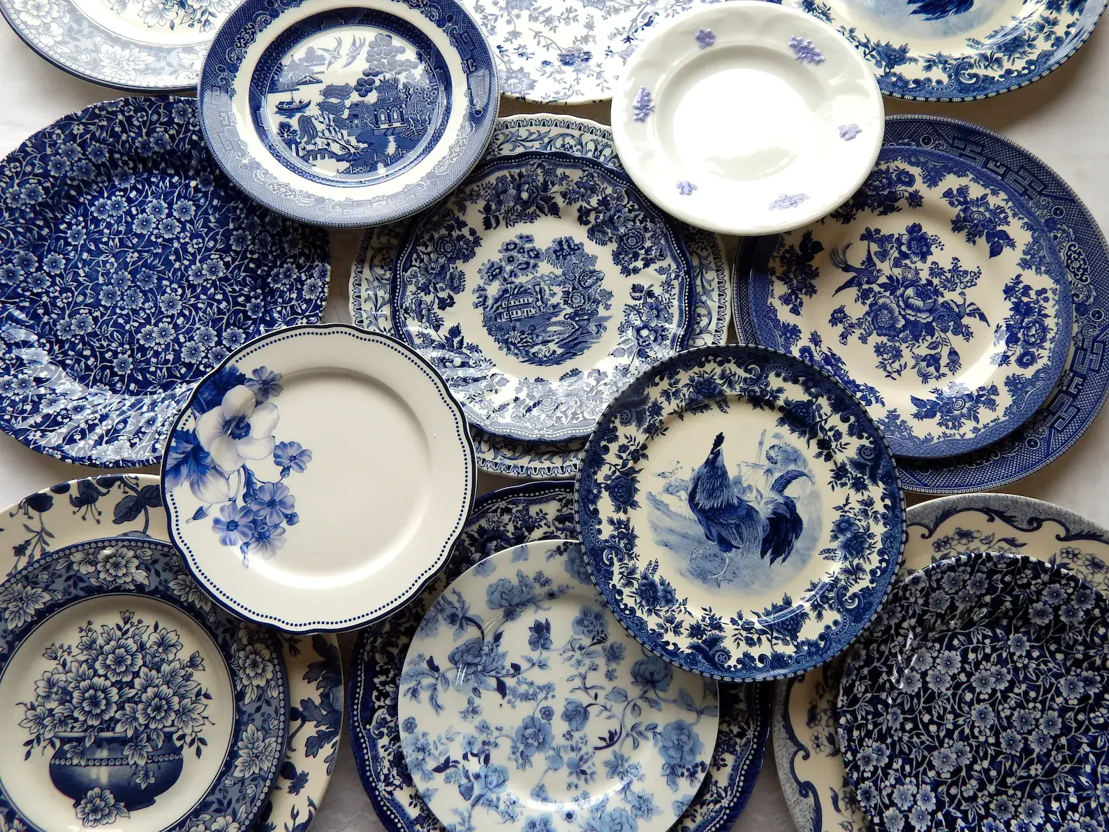 All Little Cute Things - Wholesale Salad Plate - Mismatched Blue and White Plates Salad Side, Restaurant8