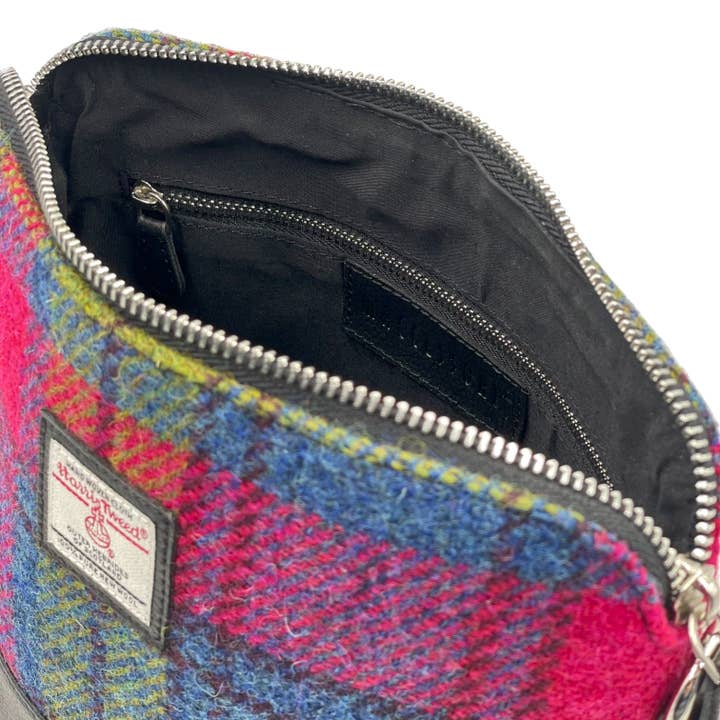 maccessori - Wholesale Shoulder Bag - Women's - Harris Tweed Square Shoulder Bag Blue/Pink Check