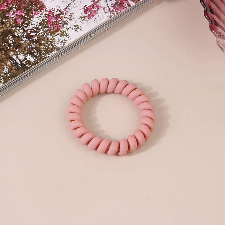 NINEXIS - Wholesale Hair Tie - CWAHA1379_SIMPLE FROSTED PHONE CORD HAIR TIE13