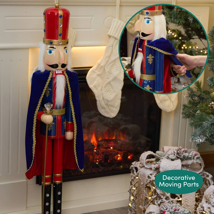 The Twiddlers - Wholesale Holiday Nutcracker - Extra Large Wooden Christmas Nutcracker Soldier King, 90cm
