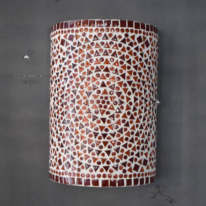 Mosaic Cylinder Vägglampskärm för wholesale av Orientals