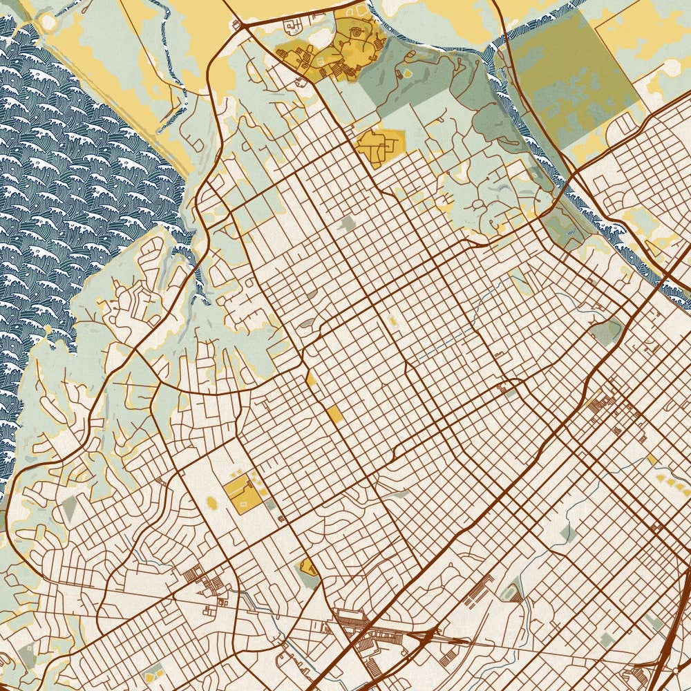 JACE.design - Wholesale Art Print - Waco TX Map Print Woodblock4