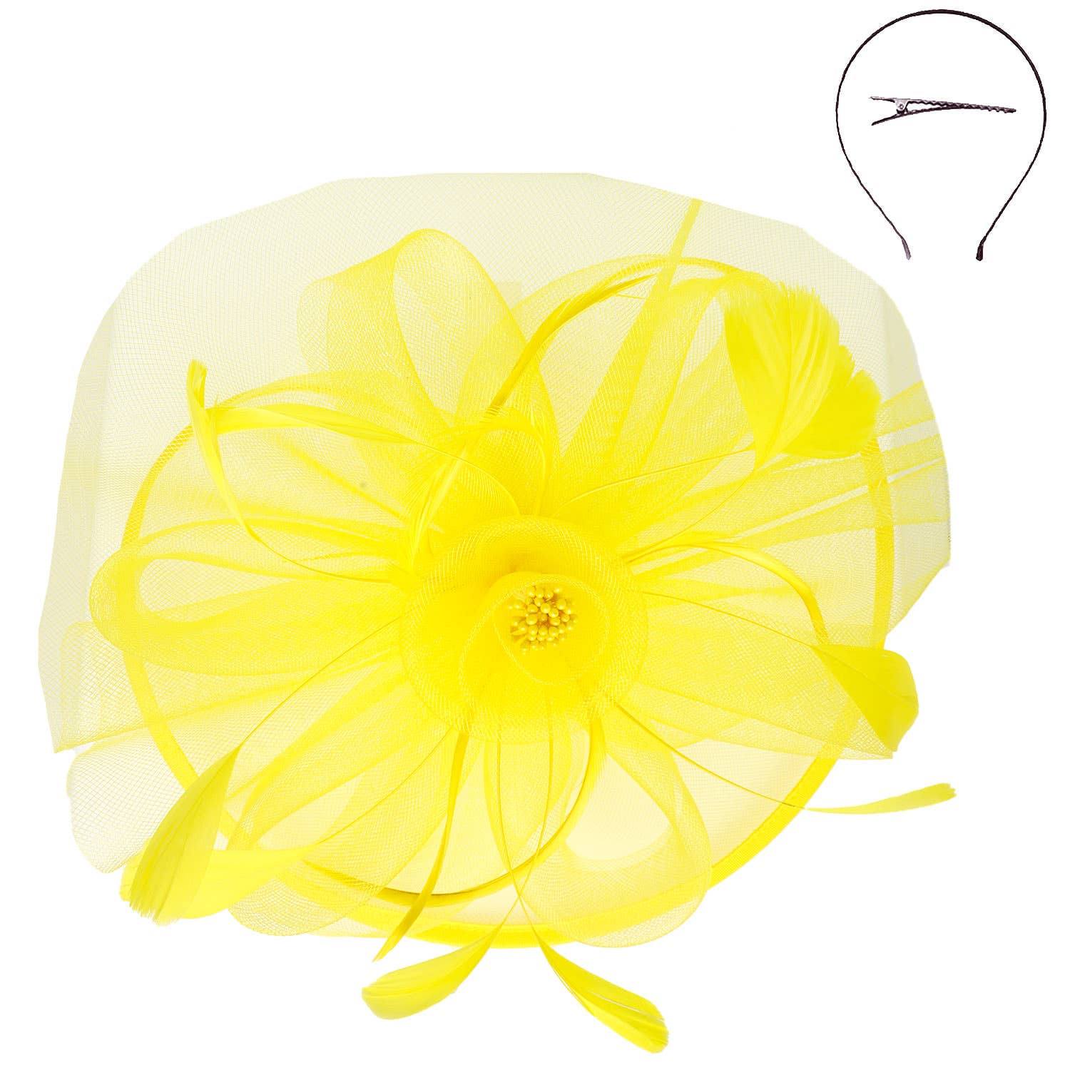 SP Sophia Collection - Vente Chapeau bibi – femme - Fascinateur à ruban floral en organza 5