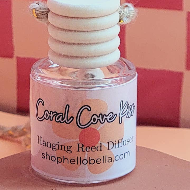 Coral Cove Kiss Car Fresheners - Gardenia Reed Diffuser for wholesale by Hello Bella LLC