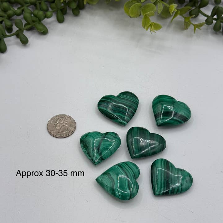 Meraki Gemstones - Wholesale Spiritual Stone/Crystal - Malachite Polished Hearts 1