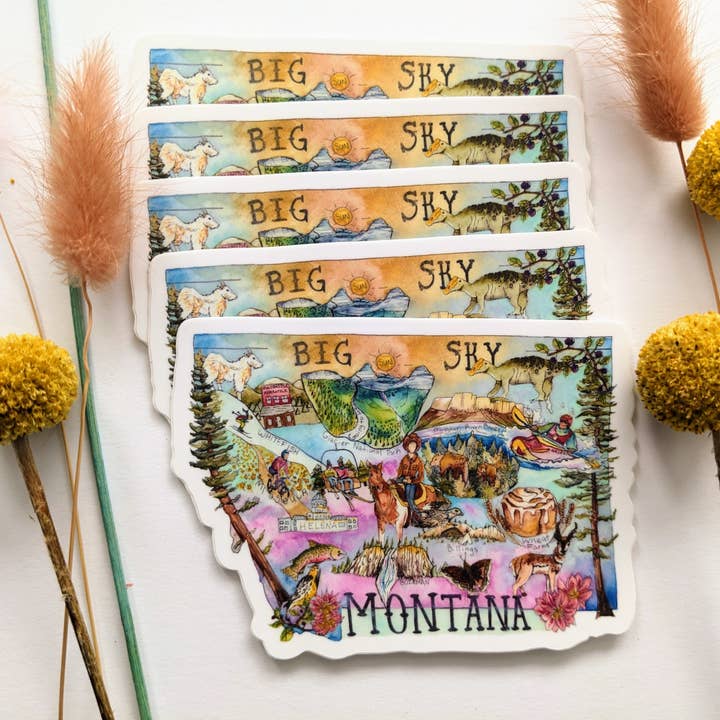 Mary Felker Art and Design - Wholesale Sticker - Montana Sticker, Montana Decal, montana souvenir6