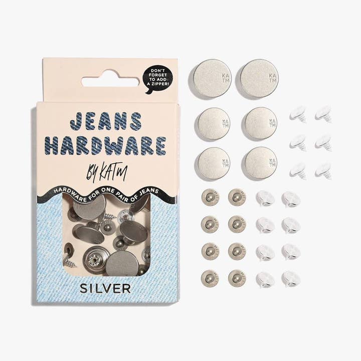 Jeans Hardware Kit | Silver for wholesale by Kylie And The Machine UK Store