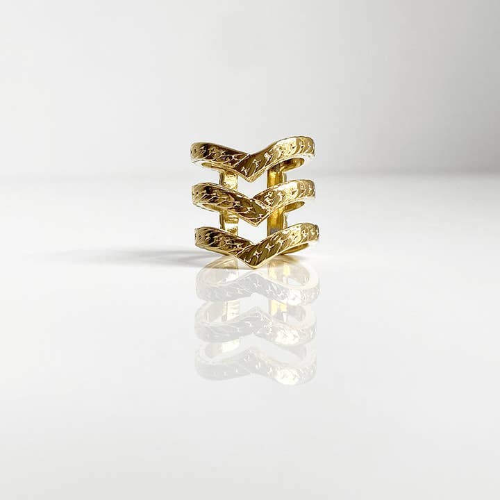 HELLES - Wholesale Cocktail/Statement Ring - 3 ROW POINT RING2