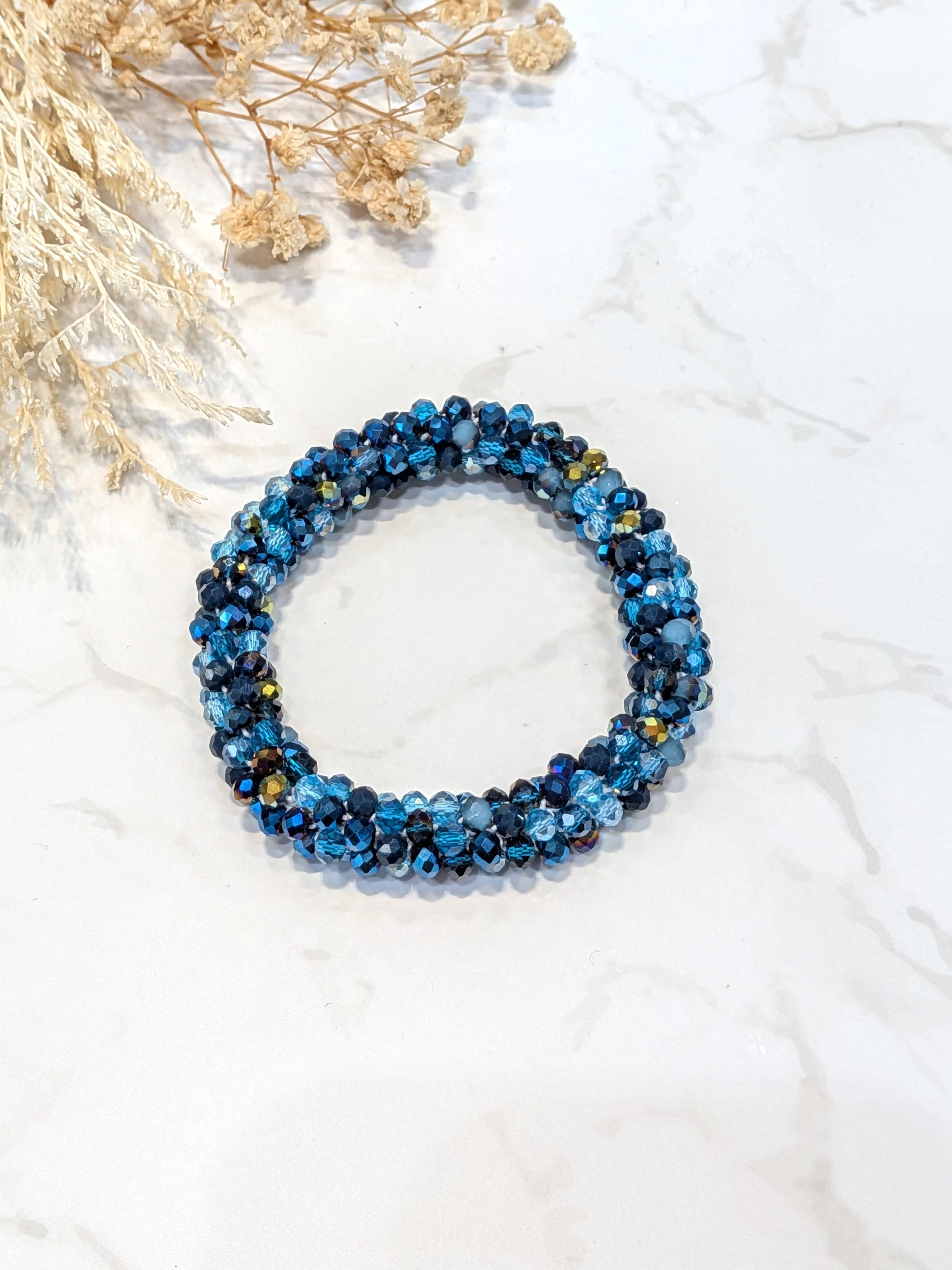 LOLO & YAYA - Wholesale Link & Chain Bracelet - Blue-tone crystal effect bracelet9
