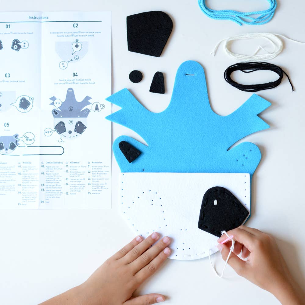 aPunt Barcelona - Vendita all'ingrosso Kit per lavoretti fai da te - Bambini - Kit regalo per bambini per creare una borsa: procione5