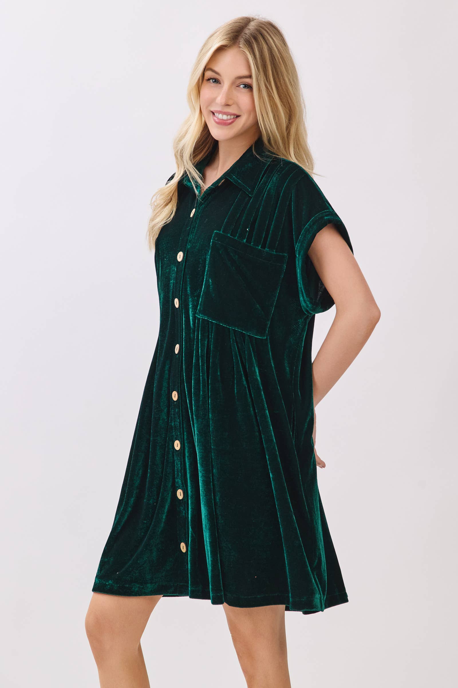 Sewn and Seen - Vente Robe – femme - Robe plissée en velours13