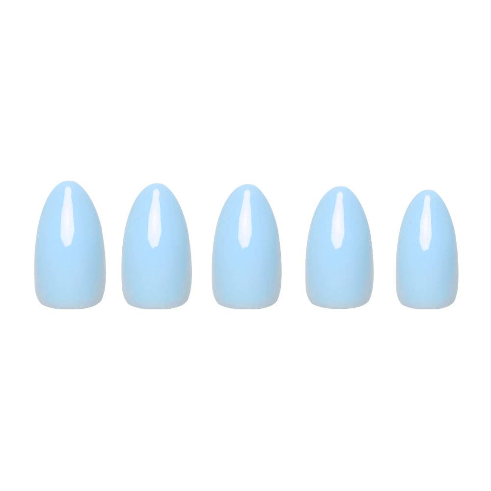Glamnetic - Wholesale Press-On/Fake Nails - Soft Blue Press-On Nails | Short Almond Solid Nail2