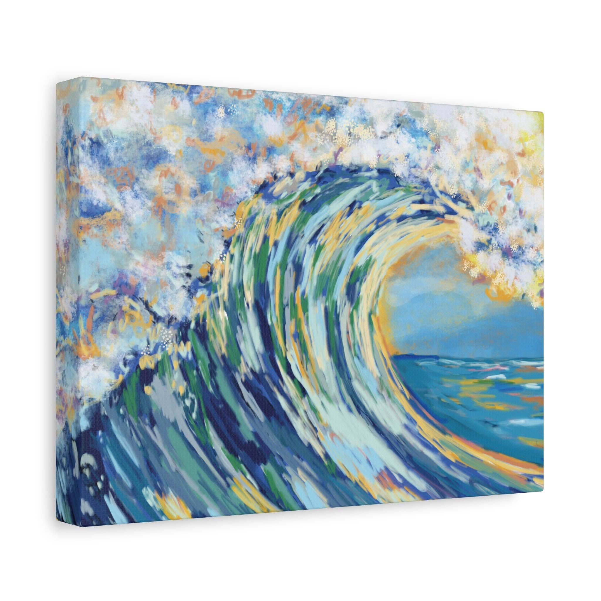 Blue Cava - Wholesale Canvas Art - Ocean Wave Art Canvas Print - Stretched 1.25" Depth11