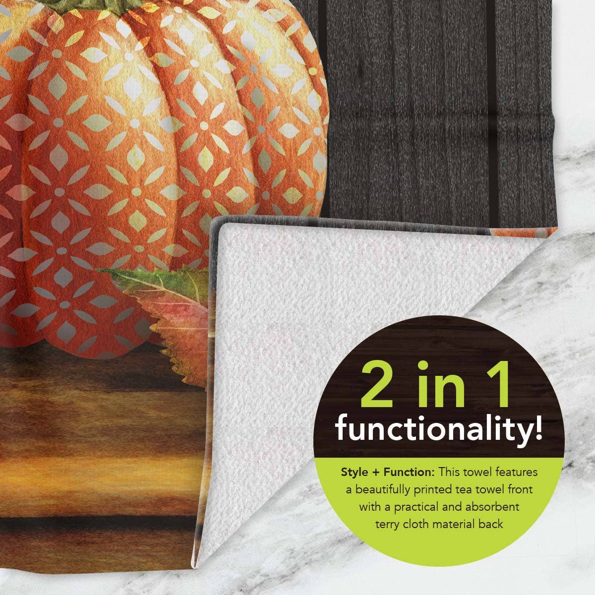 Briarwood Lane - Vente Essuie-mains - Essuie-mains d'automne élégant Pumpkins, 26 po x 18 po, Briarwood Lane2