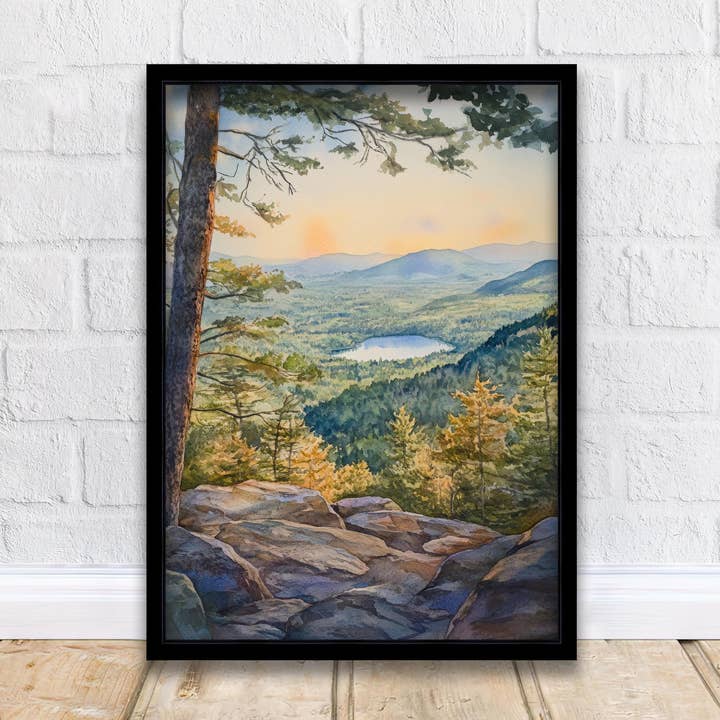 Catskill Mountains Aquarelschilderij New York Landschapskunst Catskill Poster Schilderachtig Bergdecor voor wholesale door InkNPrintz