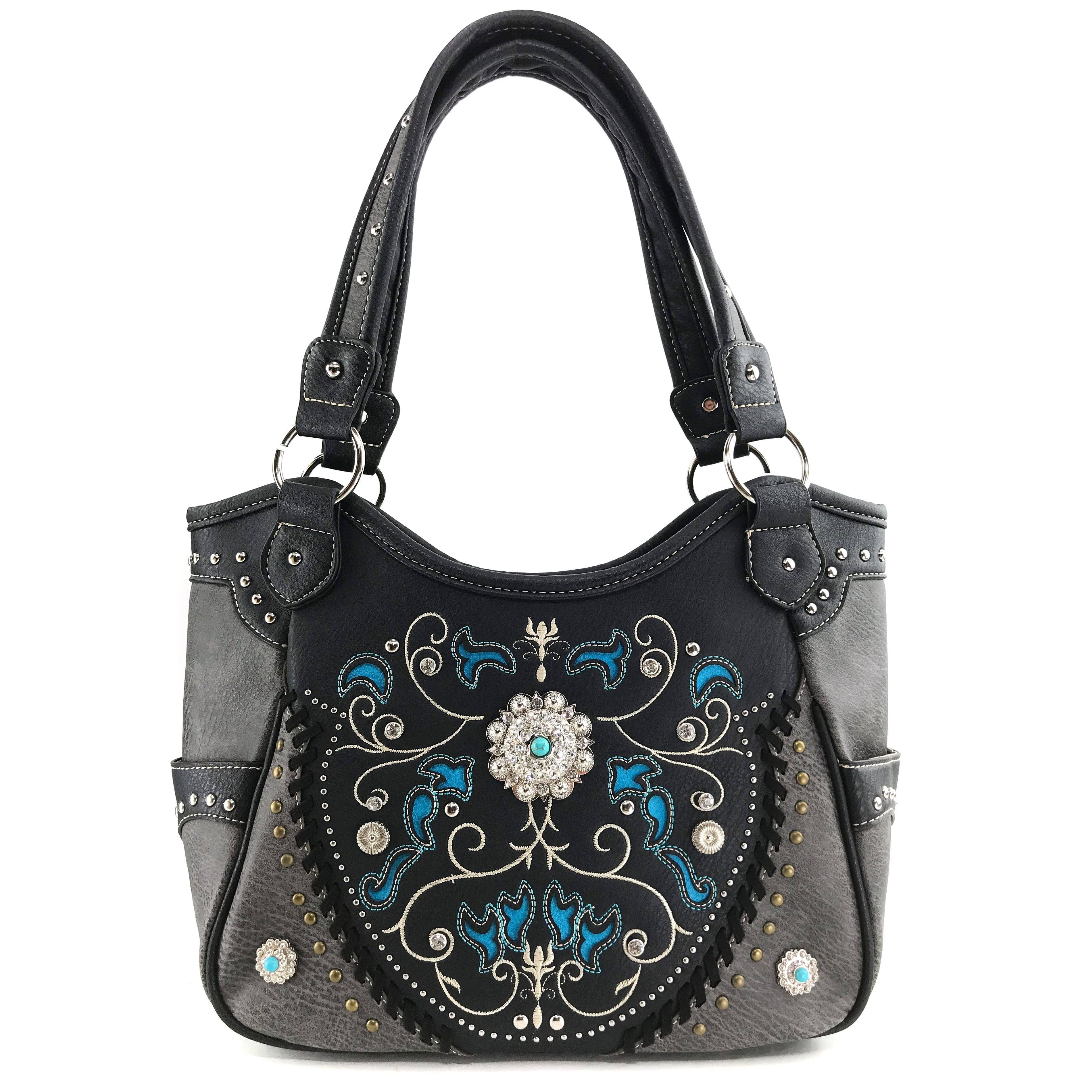 Lunar Deer - Wholesale Shoulder Bag - Women's - Western Concho Floral Tote Purse for Women0