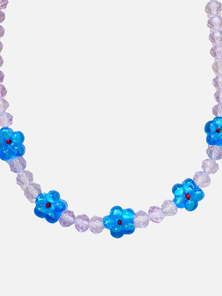 5 Blauwe Bloemen & Rozenkralen voor wholesale door Le Club Olive