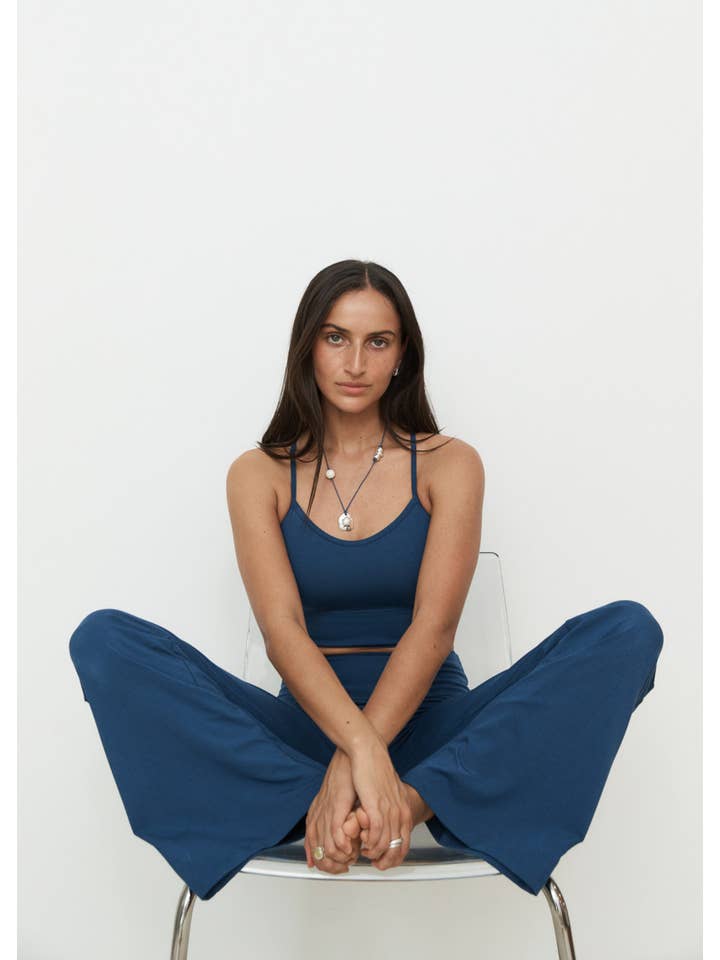 Pinky & Kamal - Wholesale Pants - Women's - Full Length Yin Flare - Indigo - Organic Cotton/Bamboo