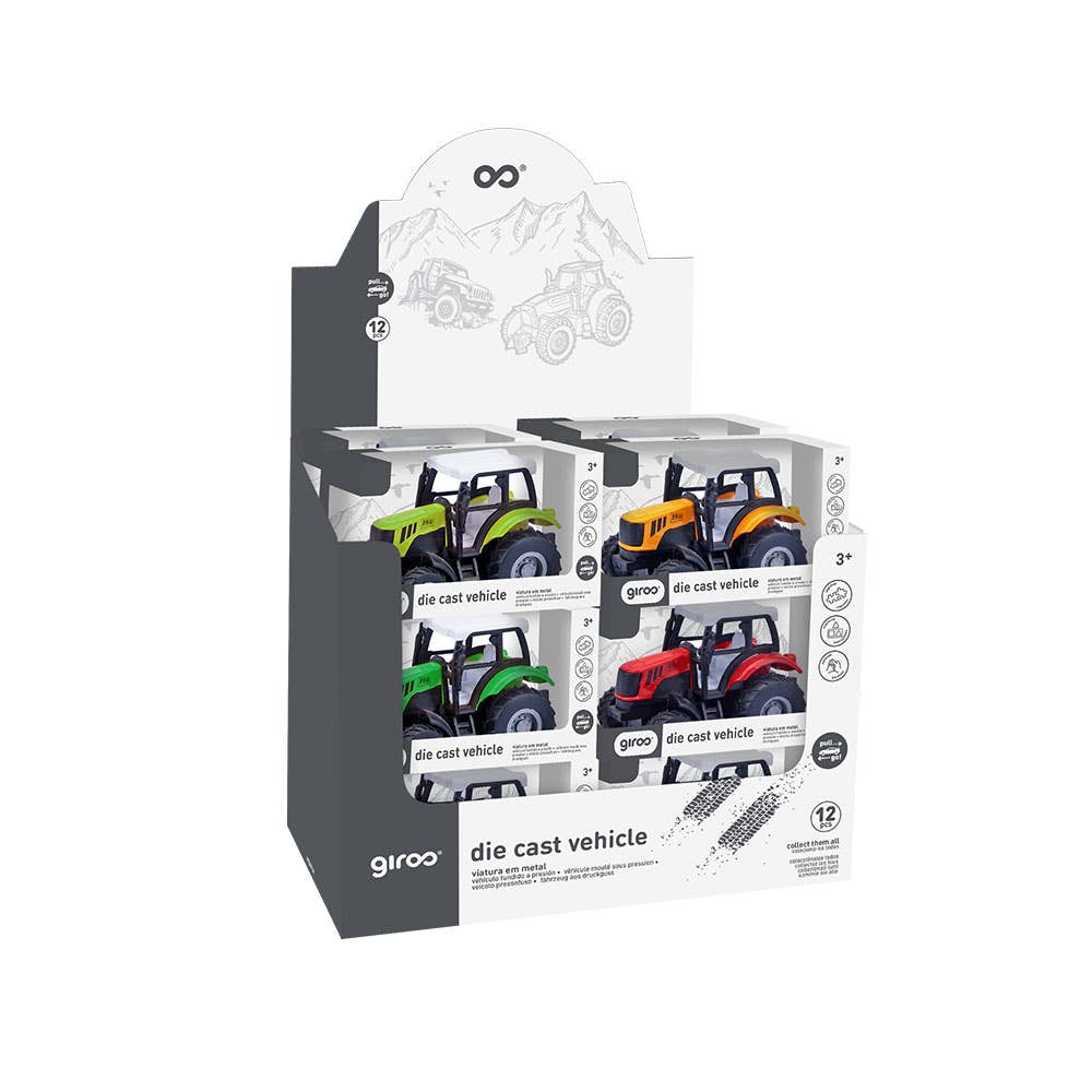 AJ Aguiar - Wholesale Toy Car/Truck - Kids - Tractor Spins 4 Assorted. Pull Back 1:43 Dis-242